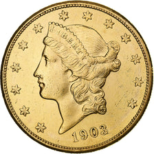 Estados Unidos, $20, Double Eagle, Liberty Head, 1903, U.S. Mint, Oro, EBC