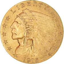 Moneda, Estados Unidos, $2.50, Quarter Eagle, 1915, Philadelphia, MBC+, Oro