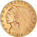 Coin, United States, $2.50, Quarter Eagle, 1914, Denver, AU(50-53), Gold, KM:128