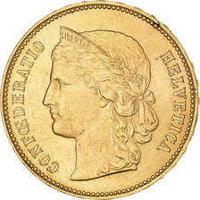 Moneta, Szwajcaria, 20 Francs, 1896, Bern, AU(55-58), Złoto, KM:31.3