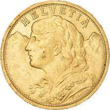 Moeda, Suíça, 20 Francs, 1898, Bern, AU(55-58), Dourado, KM:35.1