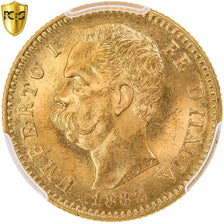 Moneta, Italia, Umberto I, 20 Lire, 1882, Rome, PCGS, MS65, FDC, Oro, KM:21