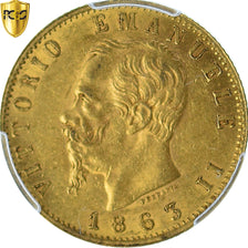 Münze, Italien, Vittorio Emanuele II, 20 Lire, 1863, Torino, PCGS, AU58, VZ