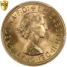 Gran Bretagna, Elizabeth II, Sovereign, 1958, London, Oro, PCGS, FDC, KM:908