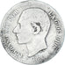 Moneda, España, Alfonso XII, 50 Centimos, 1881, BC+, Plata, KM:685