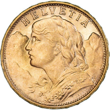 Moneda, Suiza, 20 Francs, 1949, Bern, SC+, Oro, KM:35.2