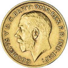 Monnaie, Grande-Bretagne, George V, 1/2 Sovereign, 1911, Londres, TTB+, Or