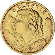 Moneta, Szwajcaria, 20 Francs, 1930, Berne, AU(55-58), Złoto, KM:35.1