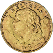 Moneta, Szwajcaria, 20 Francs, 1935, Bern, AU(55-58), Złoto, KM:35.1