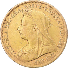 Münze, Großbritannien, Victoria, 1/2 Sovereign, 1900, London, S+, Gold, KM:784