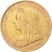 Moneta, Gran Bretagna, Victoria, 1/2 Sovereign, 1900, London, MB+, Oro, KM:784