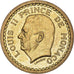 Coin, Monaco, Louis II, 2 Francs, undated (1945), AU(50-53), Aluminum-Bronze