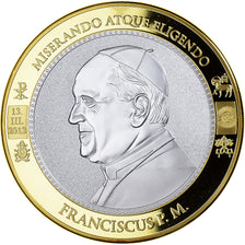 Vaticaan, Medaille, Le Pape François, 2013, FDC, Copper Gilt