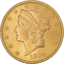 Moneta, Stati Uniti, Double Eagle, 20 Dollars, 1904, Philadelphia, SPL, Oro