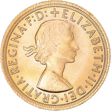 Coin, Great Britain, Elizabeth II, Sovereign, 1965, MS(63), Gold, KM:908