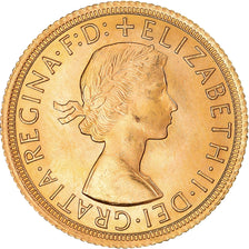 Coin, Great Britain, Elizabeth II, Sovereign, 1966, MS(63), Gold, KM:908