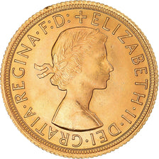 Moneta, Wielka Brytania, Elizabeth II, Sovereign, 1966, MS(63), Złoto, KM:908