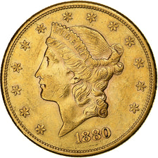 Monnaie, États-Unis, Liberty Head, $20, Double Eagle, 1880, U.S. Mint, San