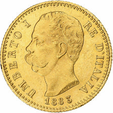 Moneta, Włochy, Umberto I, 20 Lire, 1883, Rome, MS(60-62), Złoto, KM:21