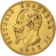 Munten, Italië, Vittorio Emanuele II, 20 Lire, 1863, Torino, ZF+, Goud, KM:10.1