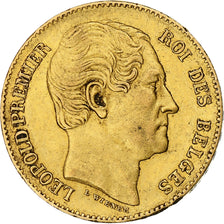 Moneda, Bélgica, Leopold I, 20 Francs, 20 Frank, 1865, Brussels, MBC, Oro