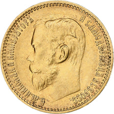 Moneta, Russia, Nicholas II, 5 Roubles, 1898, St. Petersburg, BB+, Oro, KM:62