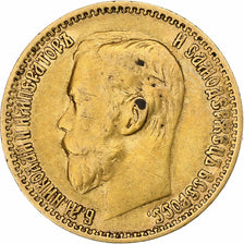 Russia, Nicholas II, 5 Roubles, 1899, St. Petersburg, Gold, EF(40-45), KM:62