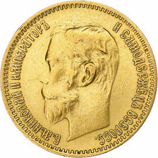 Münze, Russland, Nicholas II, 5 Roubles, 1900, St. Petersburg, SS, Gold, KM:62