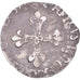 Coin, France, Henri III, 1/8 Ecu, 1586, Rennes, VF(30-35), Silver, Gadoury:485