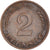 Moneta, Niemcy - RFN, 2 Pfennig, 1958, Karlsruhe, VF(30-35), Miedź platerowana