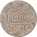 Moeda, Marrocos, Hassan I, 1/2 Dirham, 1881/1299 AH, VF(30-35), Prata