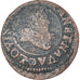 Moneta, Francia, Louis XIII, Double Tournois, 1635, Lyon, B+, Rame, CGKL:352.B