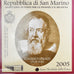 San Marino, 2 Euro, Galileo Galilei, 2005, FDC, MS(65-70), Bimetaliczny