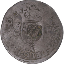 Moneda, Francia, Henri II, Douzain aux croissants, 1550, Paris, Countermark