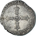 Moneda, Francia, Henri IV, 1/4 Ecu, 1590, La Rochelle, 3rd type, BC+, Plata