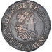 Moeda, França, Louis XIII, Double Tournois, 1629, Paris, EF(40-45), Cobre