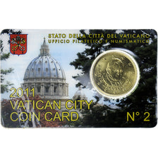 Vatikan, 50 Euro Cent, 2011, Rome, Coin card, STGL, Messing