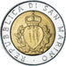 Moneta, San Marino, 500 Lire, 1987, Rome, EF(40-45), Bimetaliczny, KM:209