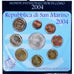 San Marino, Set 9 monnaies EURO BU, 2004, BU, FDC, N.C.