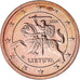 Lithuania, 2 Euro Cent, 2015, MS(63), Copper Plated Steel, KM:206