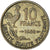 Moeda, França, Guiraud, 10 Francs, 1958, Paris, VF(30-35), Alumínio-Bronze