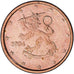 Finland, Euro Cent, 2004, Vantaa, ZF, Copper Plated Steel, KM:98