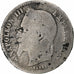 Moeda, França, Napoleon III, 50 Centimes, 1865, Bordeaux, F(12-15), Prata