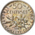 Francja, Semeuse, 50 Centimes, 1919, Paris, AU(55-58), Srebro, KM:854