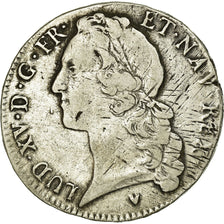 Munten, Frankrijk, Louis XV, Écu au bandeau, Ecu, 1764, Aix, ZF, Zilver