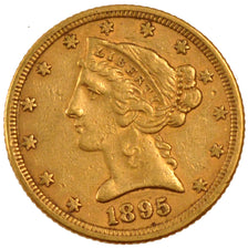 Stati Uniti, Coronet Head, $5, Half Eagle, 1895, U.S. Mint, San Francisco, BB...