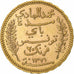 Tunisia, Muhammad al-Hadi Bey, 20 Francs, 1904, Paris, AU(50-53), Gold, KM:234