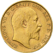 Grande-Bretagne, Edward VII, 1/2 Sovereign, 1905, SUP+, Or, KM:804