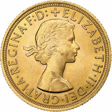 Grã-Bretanha, Elizabeth II, Sovereign, 1962, MS(63), Dourado, KM:908