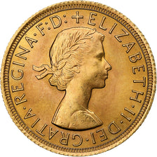 Grã-Bretanha, Elizabeth II, Sovereign, 1965, MS(63), Dourado, KM:908